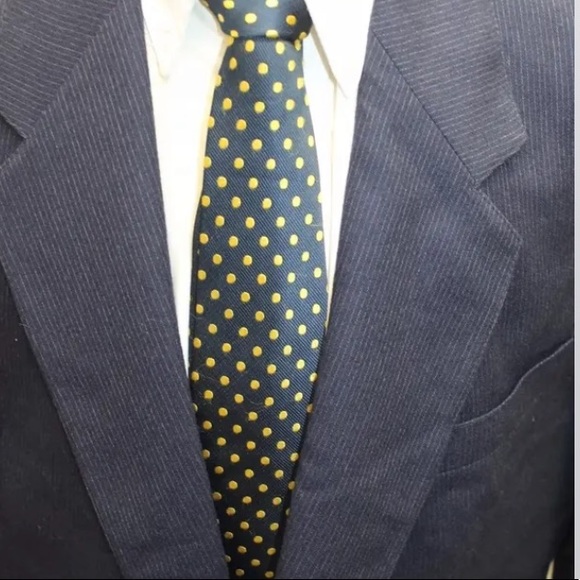 Wm H. Leishman Blue Pin Striped Men Blazer 100% Wool 44R Canada - Picture 8 of 10